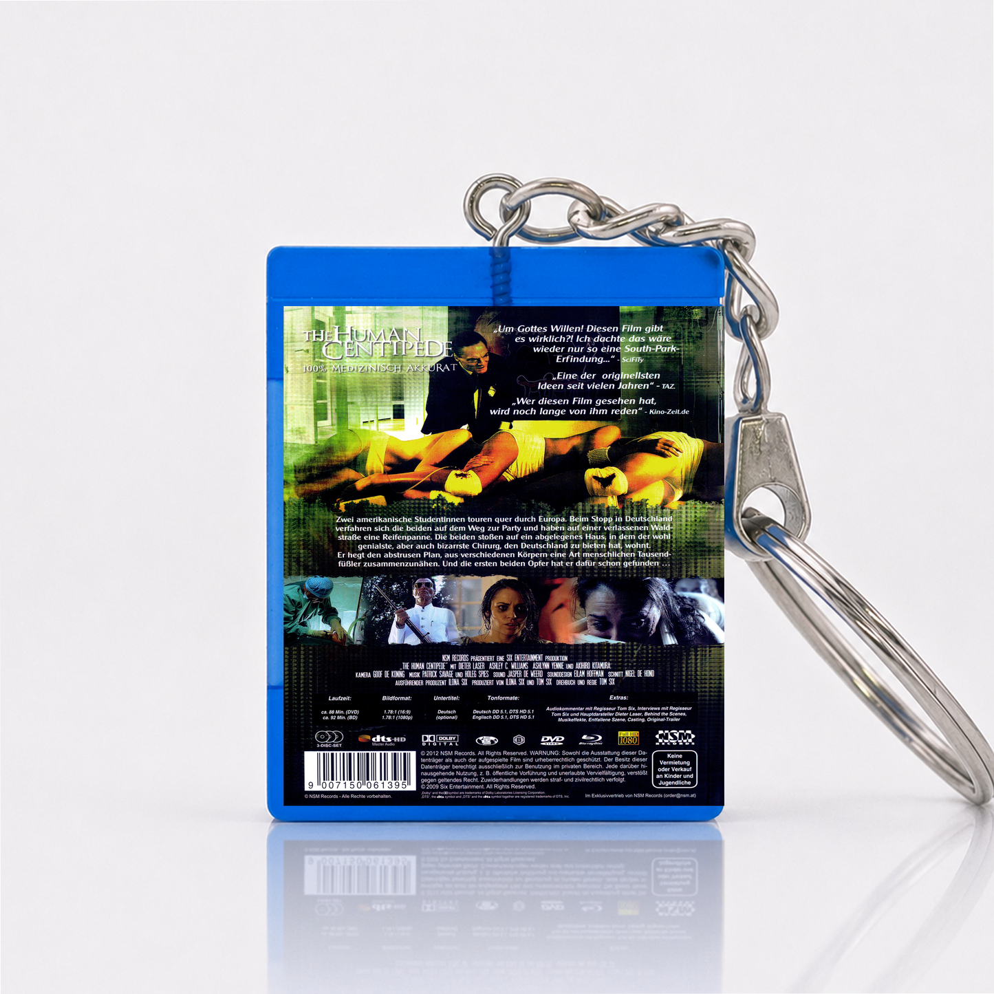 The Human Centipede - Film Miniatur Blu-Ray Hülle Schlüsselanhänger