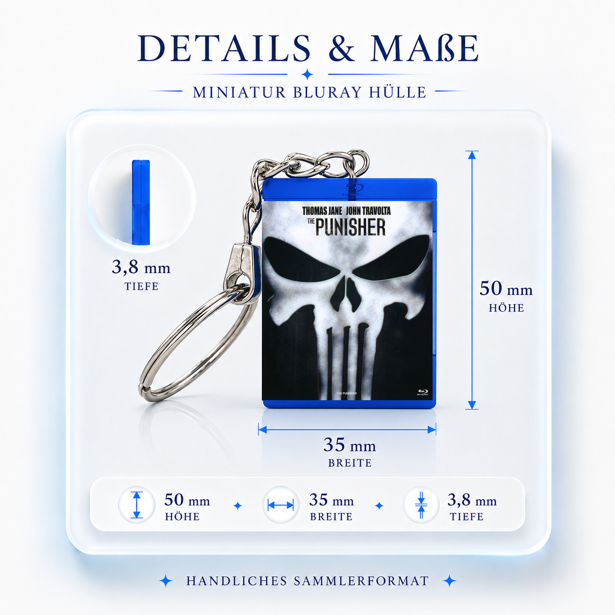 The Punisher - Film Miniatur Blu-Ray Hülle Schlüsselanhänger