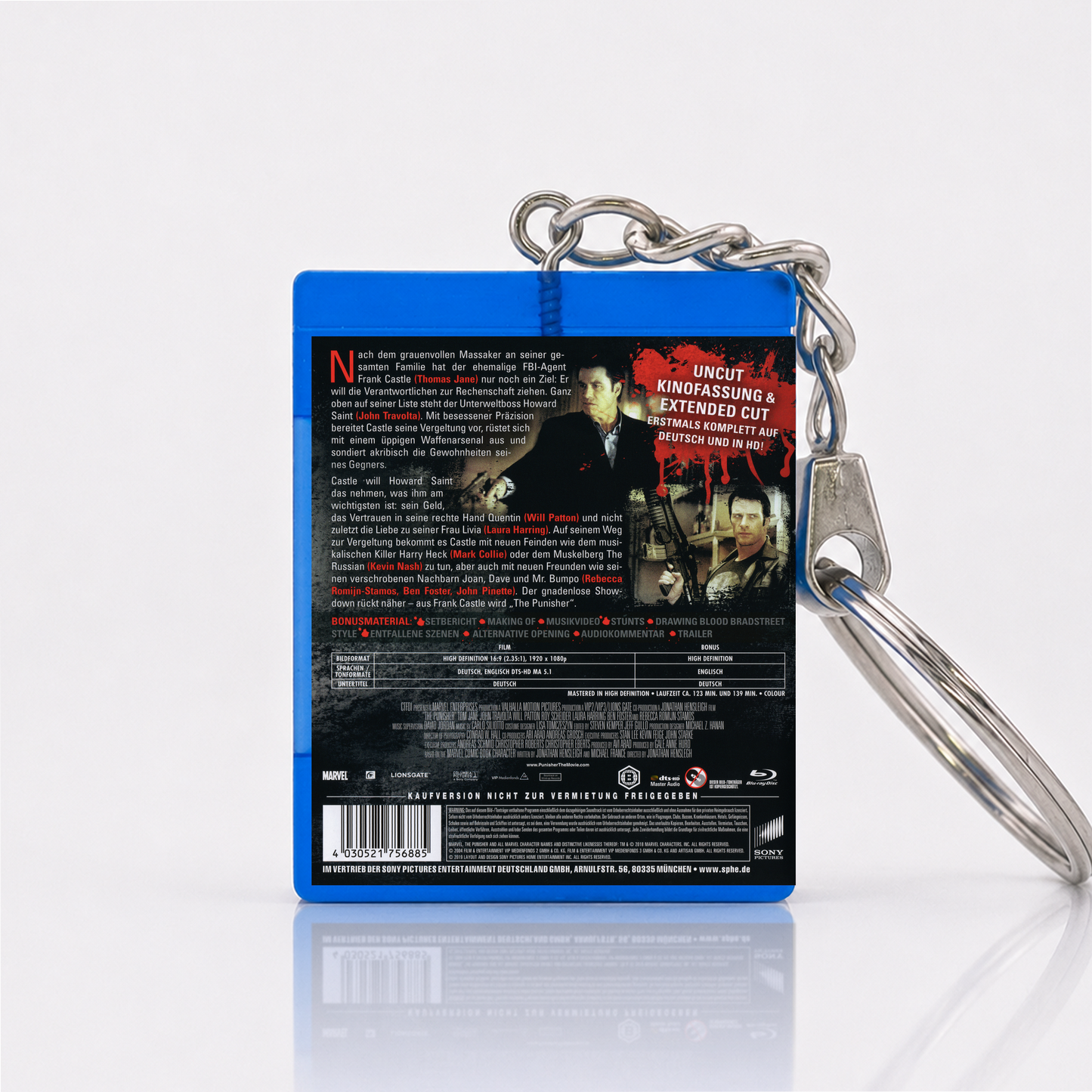 The Punisher - Film Miniatur Blu-Ray Hülle Schlüsselanhänger