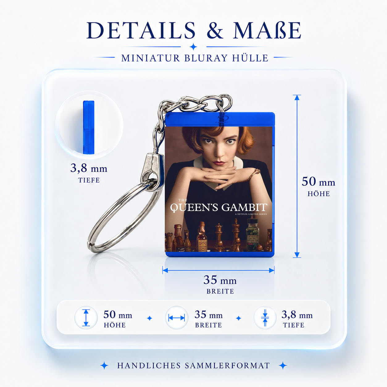 The Queen's Gambit - Series Miniature Blu-Ray Case Keychain