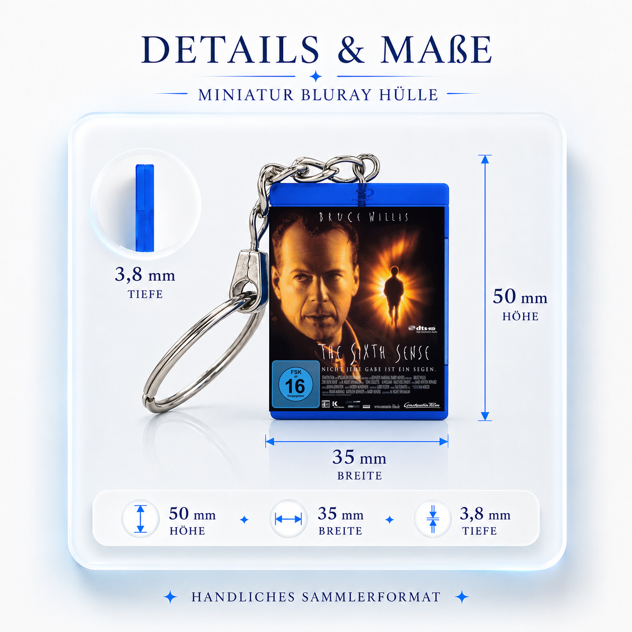 The Sixth Sense - Film Miniatur Blu-Ray Hülle Schlüsselanhänger
