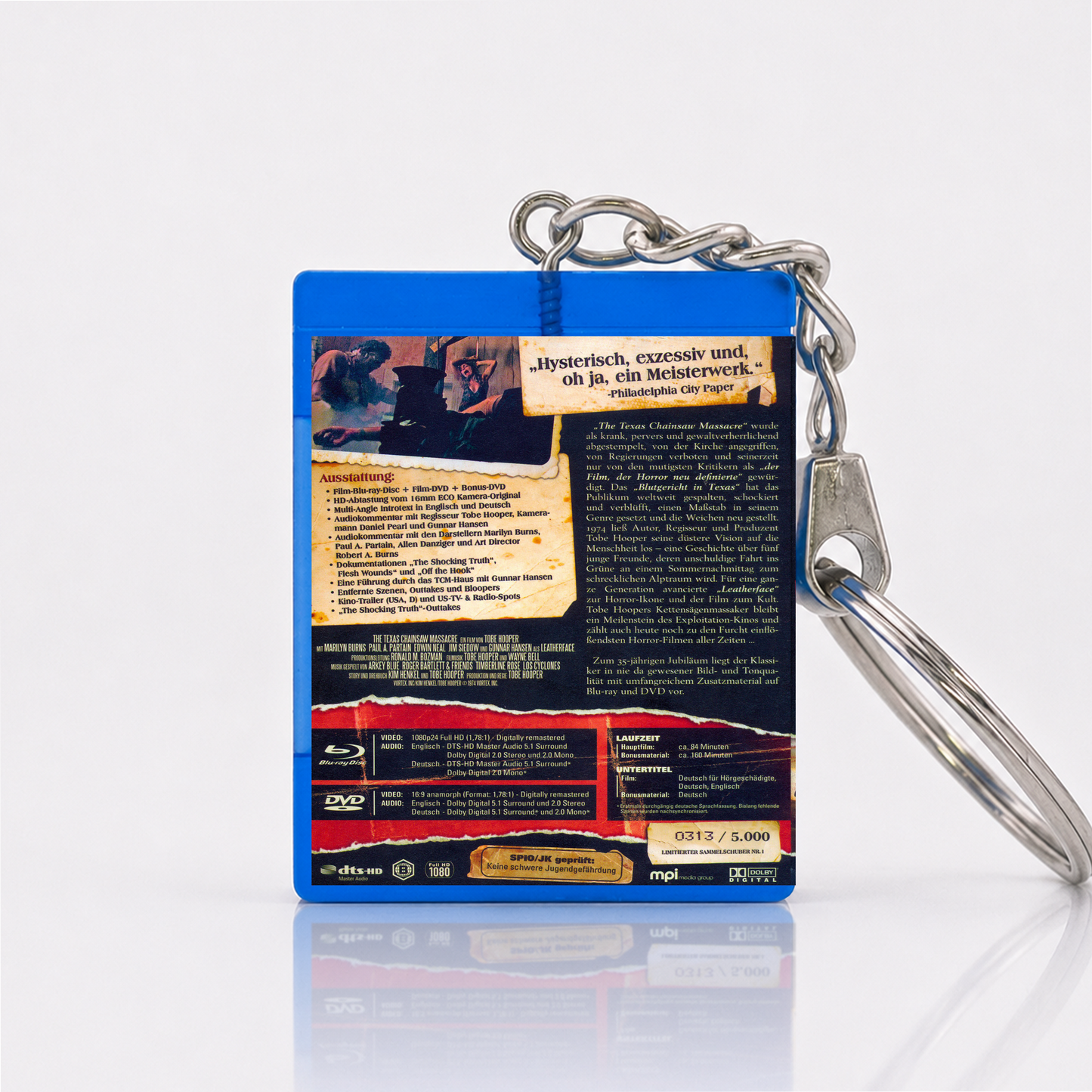 The Texas Chainsaw Massacre - Film Miniatur Blu-Ray Hülle Schlüsselanhänger
