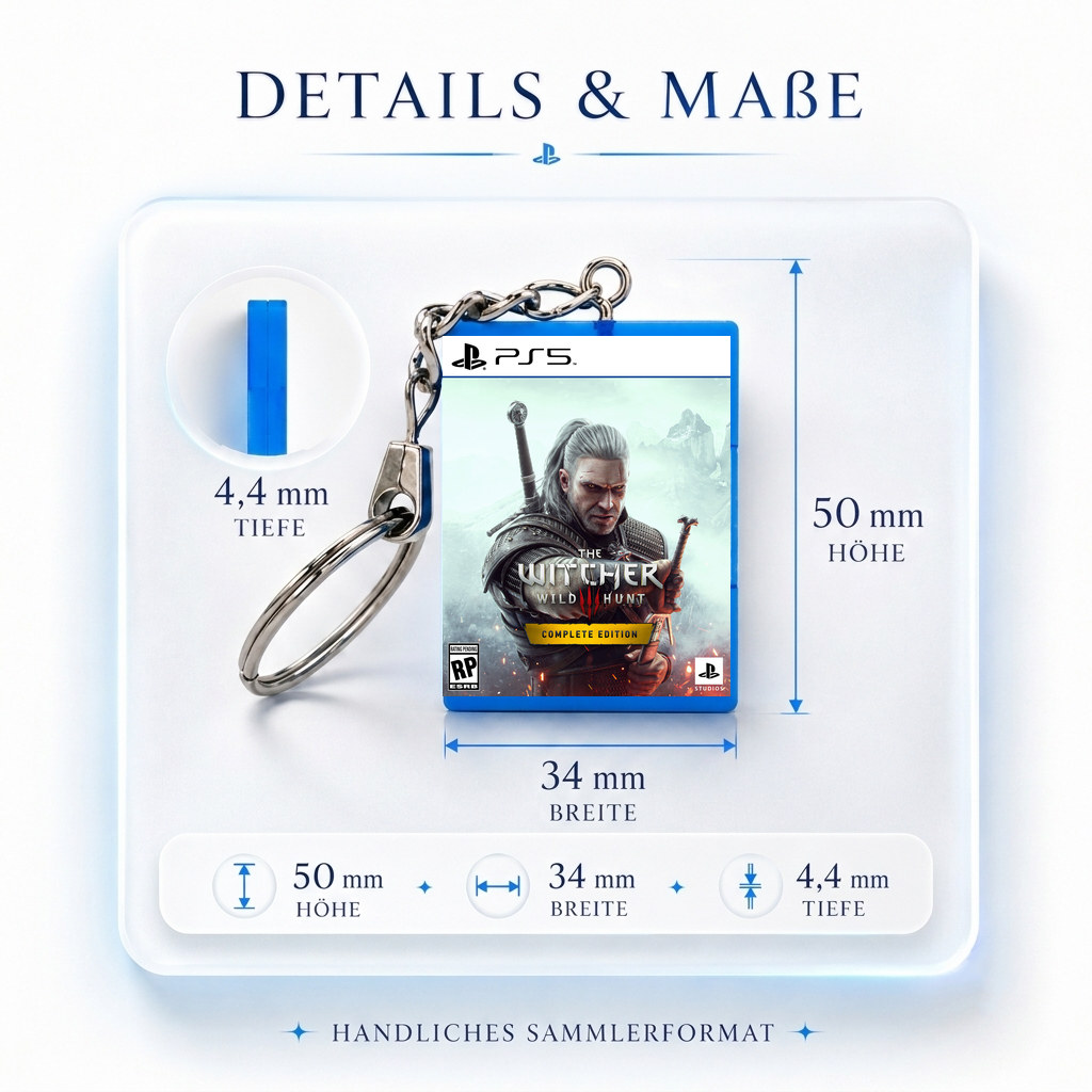 The Witcher 3: Wild Hunt - PS5 Miniatur Spielhülle Schlüsselanhänger