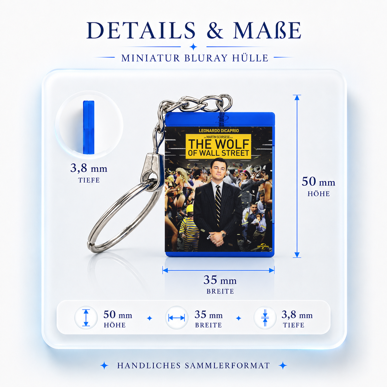 The Wolf Of Wall Street - Film Miniatur Blu-Ray Hülle Schlüsselanhänger