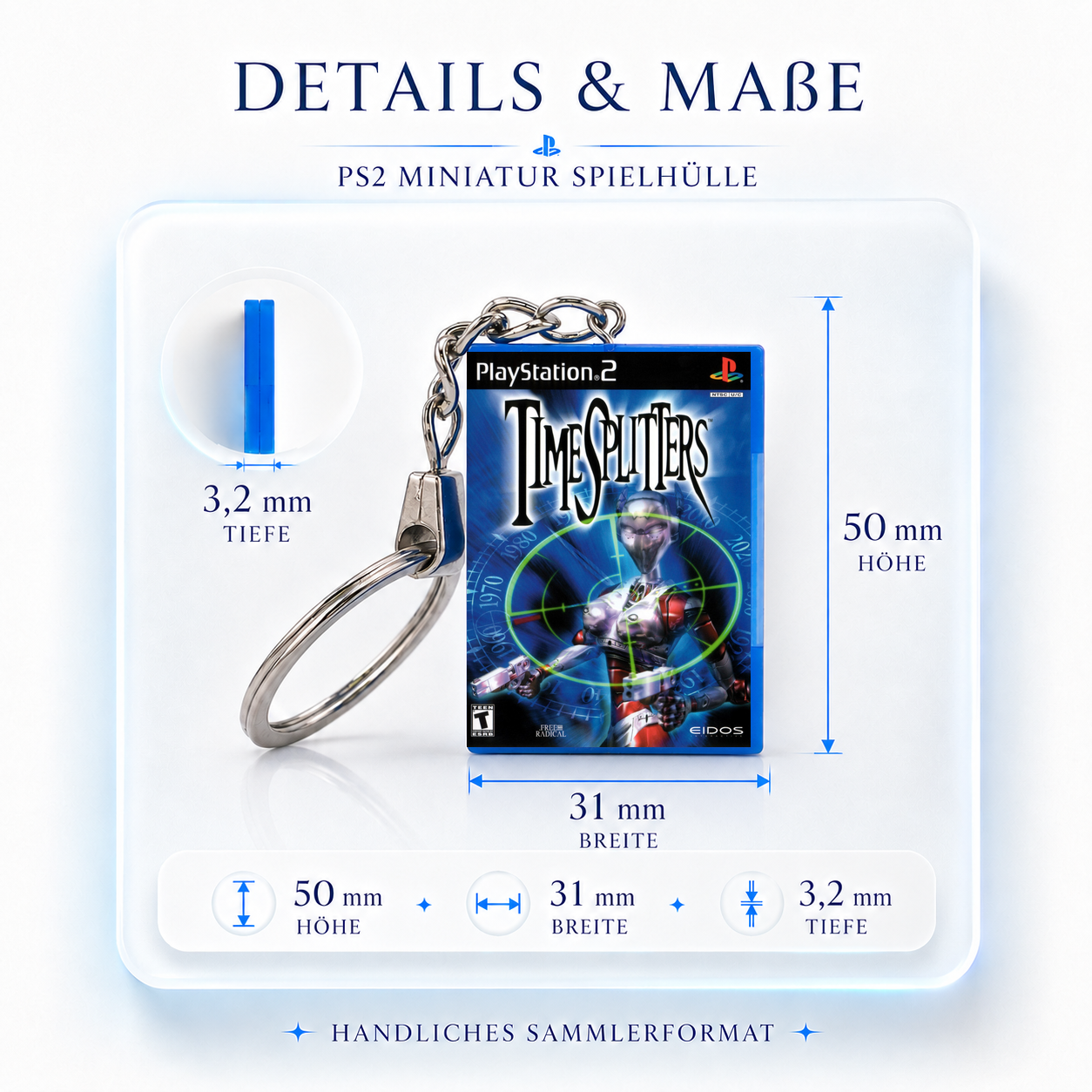 Time Splitters - PS2 Miniatur Spielhülle Schlüsselanhänger