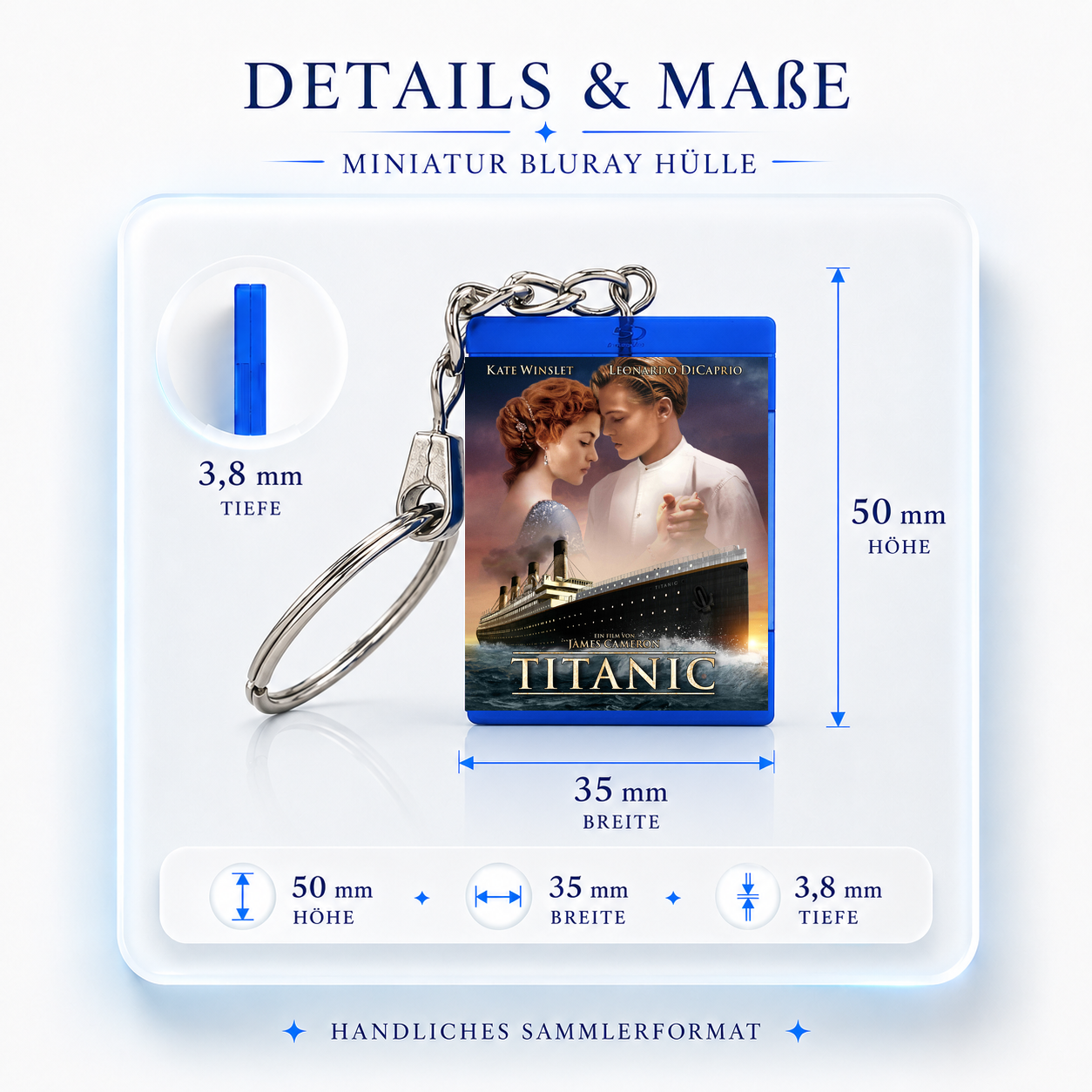 Titanic - Film Miniatur Blu-Ray Hülle Schlüsselanhänger