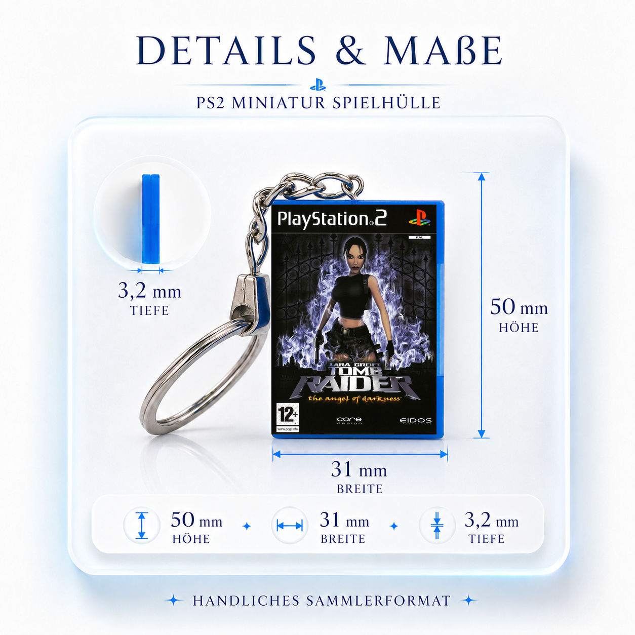 Tomb Raider: The Angel Of Darkness - PS2 Miniatur Spielhülle Schlüsselanhänger