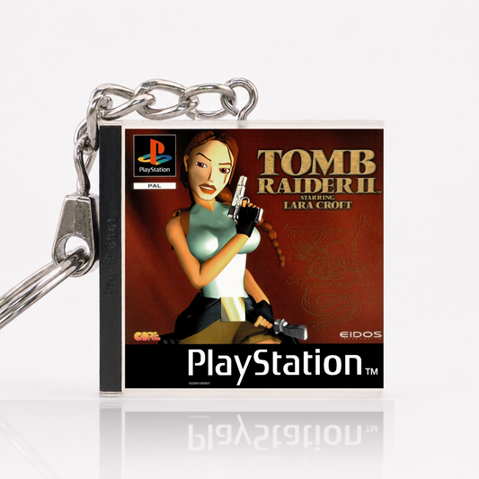 Tomb Raider II - PS1 Miniatur Spielhülle Schlüsselanhänger