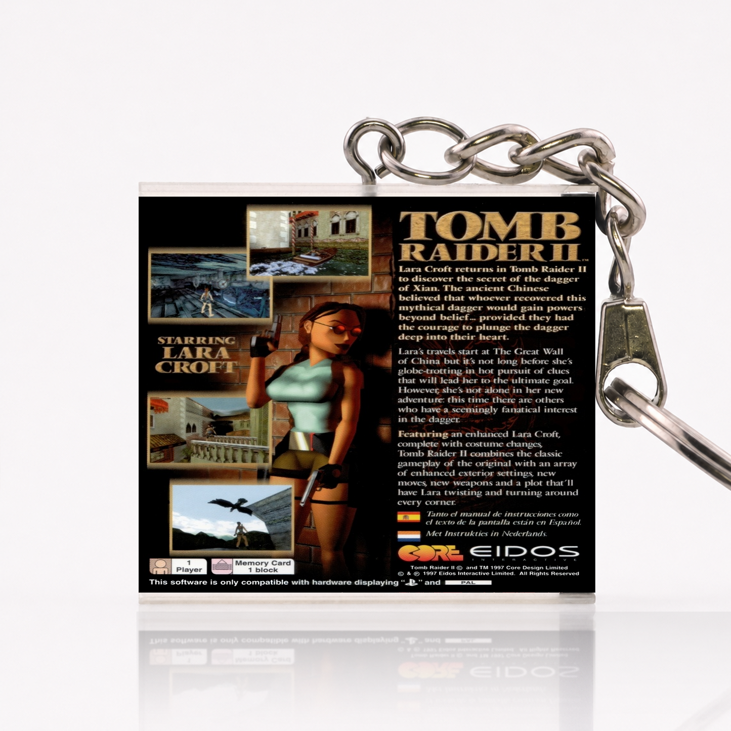 Tomb Raider II - PS1 Miniatur Spielhülle Schlüsselanhänger