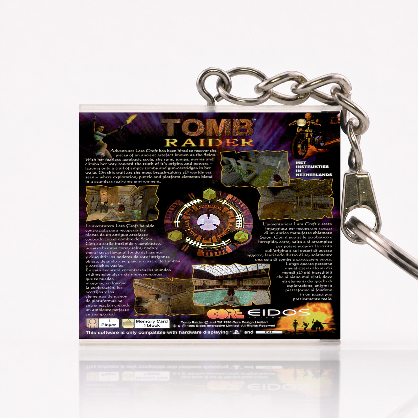 Tomb Raider - PS1 Miniatur Spielhülle Schlüsselanhänger