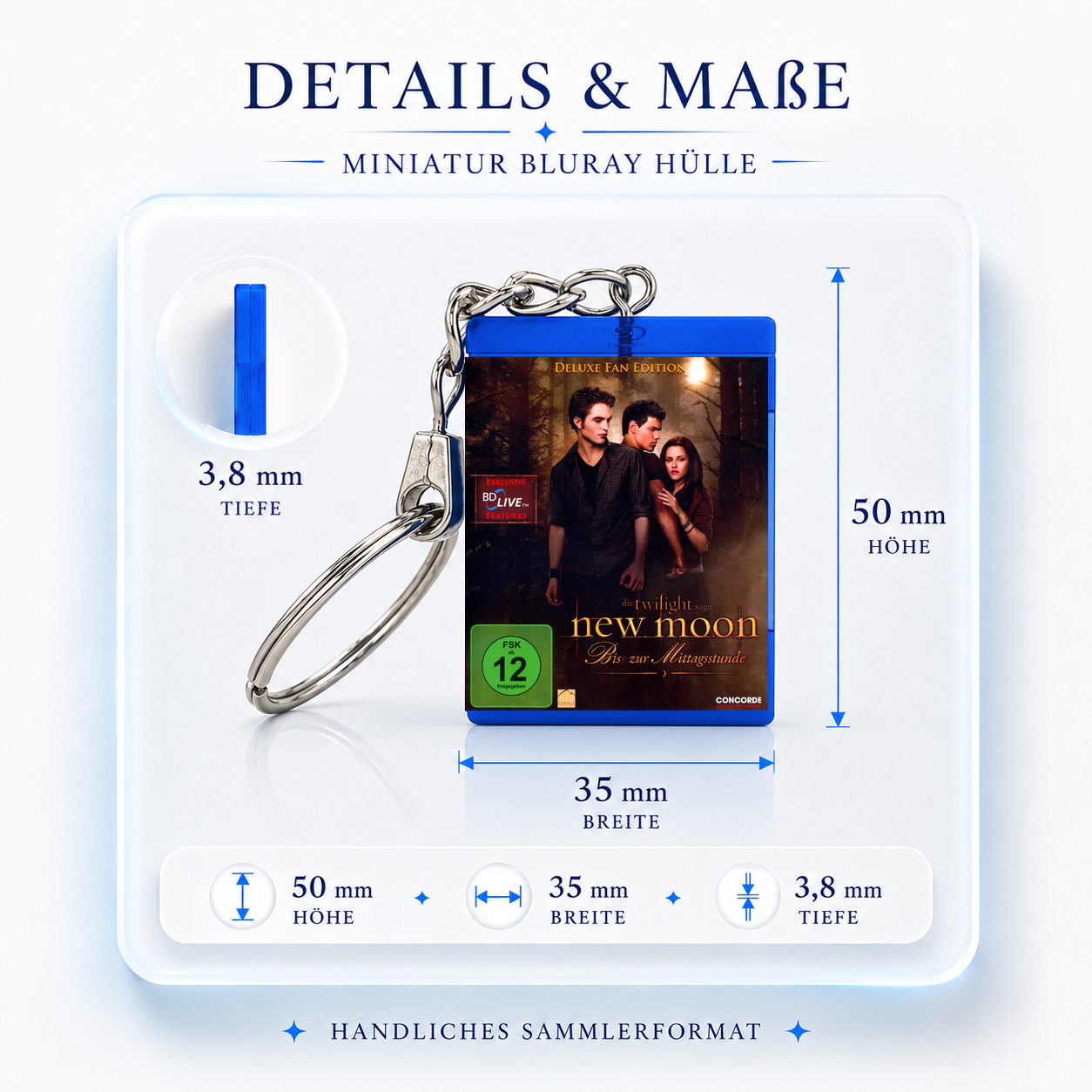 Twilight: Biss zur Mittagsstunde - Film Miniatur Blu-Ray Hülle Schlüsselanhänger