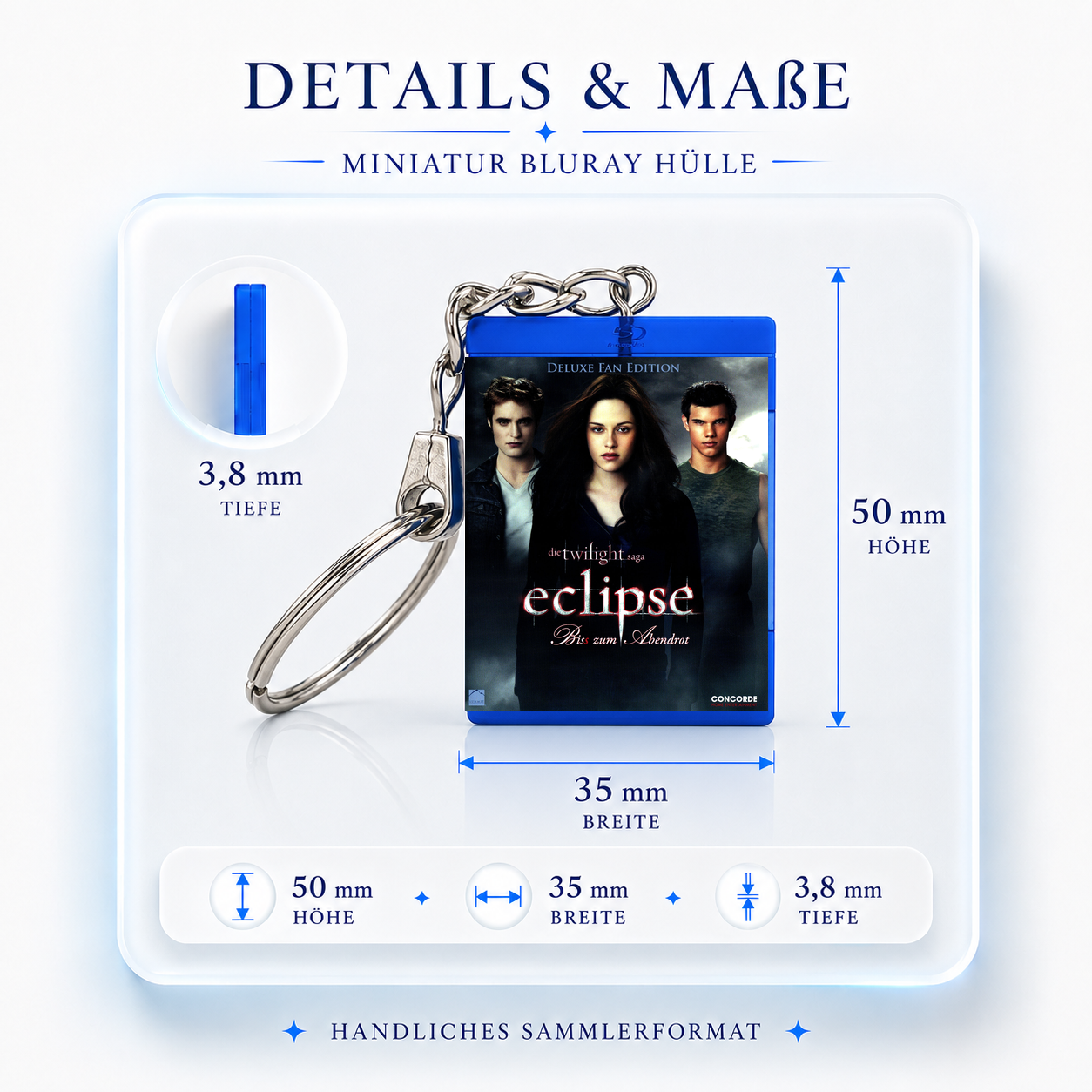 Twilight: Eclipse – Biss zum Abendrot - Film Miniatur Blu-Ray Hülle Schlüsselanhänger