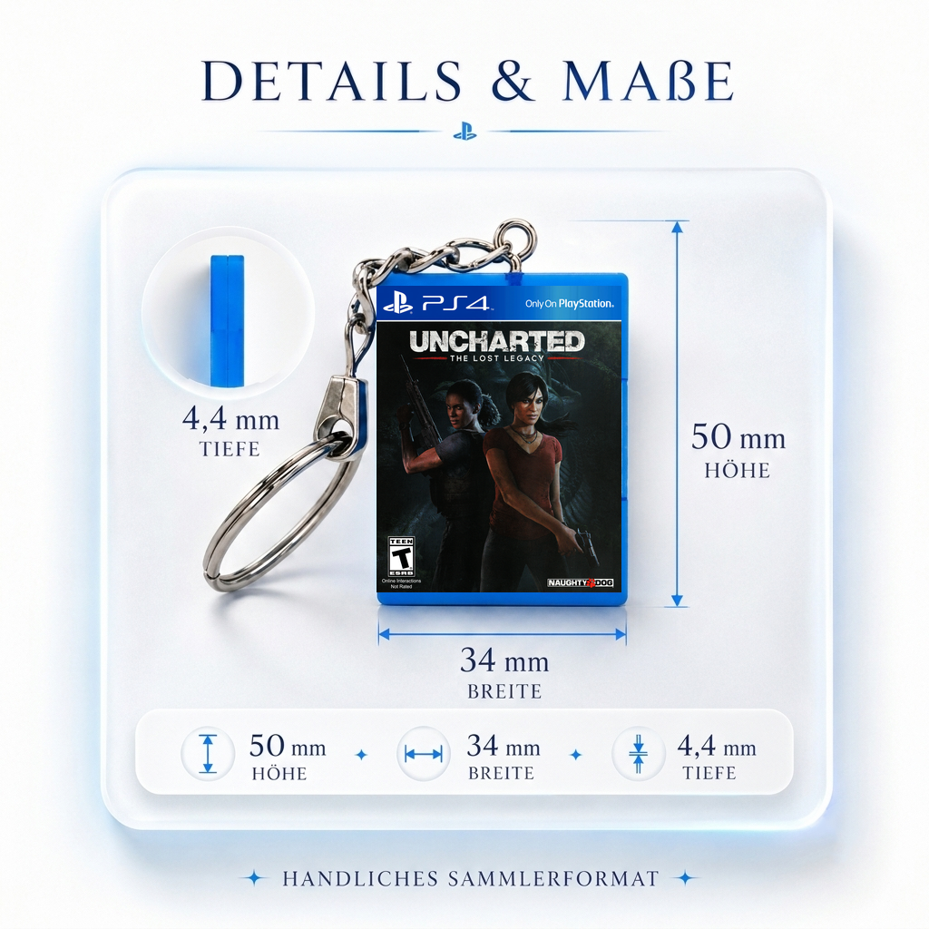 Uncharted: The Lost Legacy - PS4 Miniatur Spielhülle Schlüsselanhänger