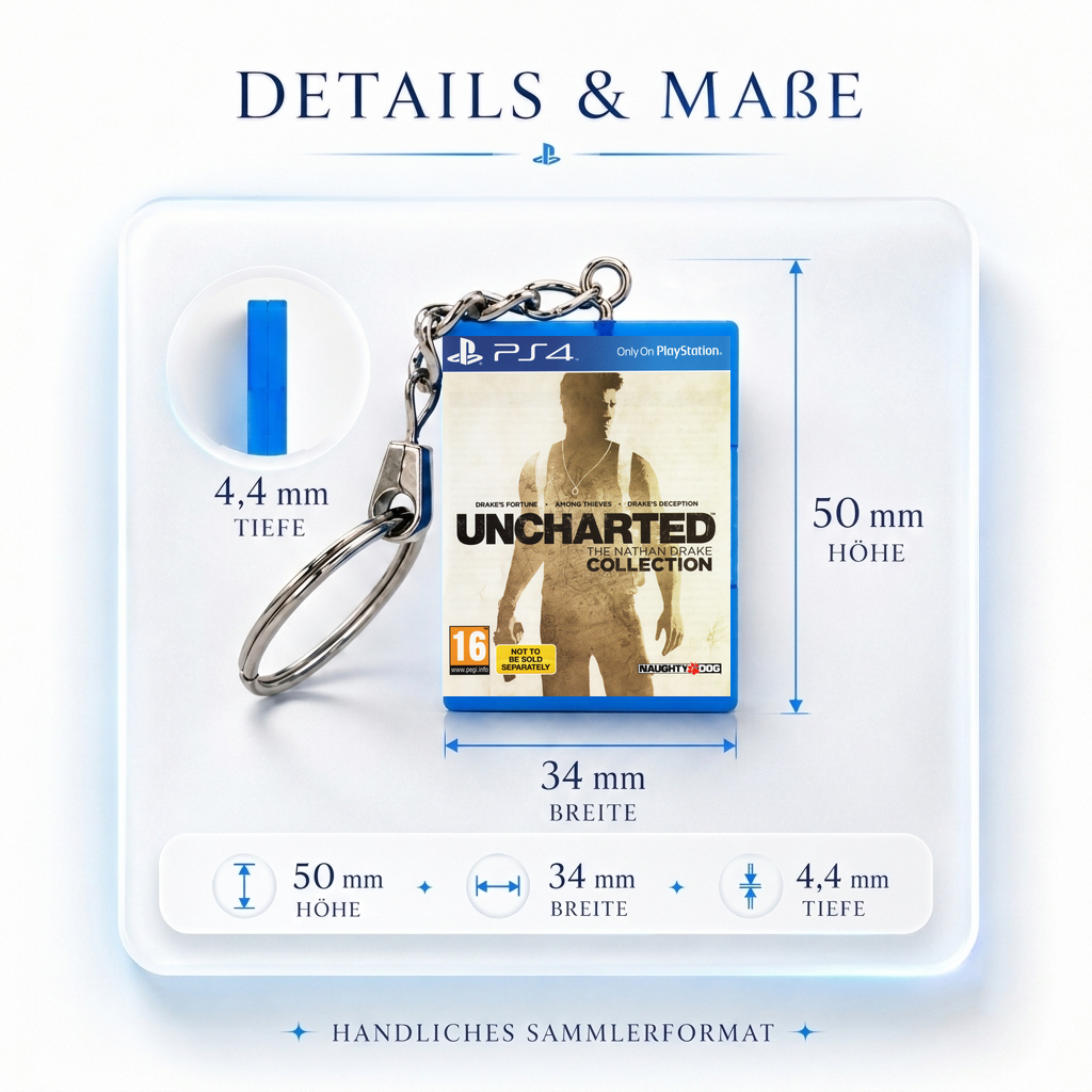 Uncharted: The Nathan Drake Collection - PS4 Miniatur Spielhülle Schlüsselanhänger