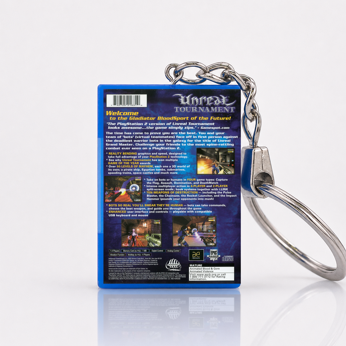 Unreal Tournament - PS2 Miniatur Spielhülle Schlüsselanhänger