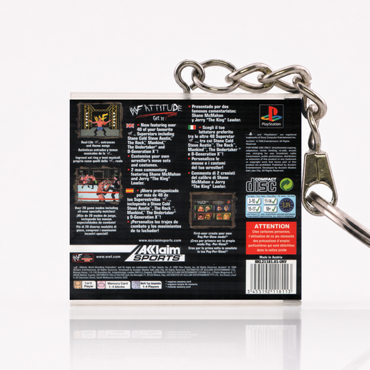 WWF Attitude - PS1 Miniatur Spielhülle Schlüsselanhänger