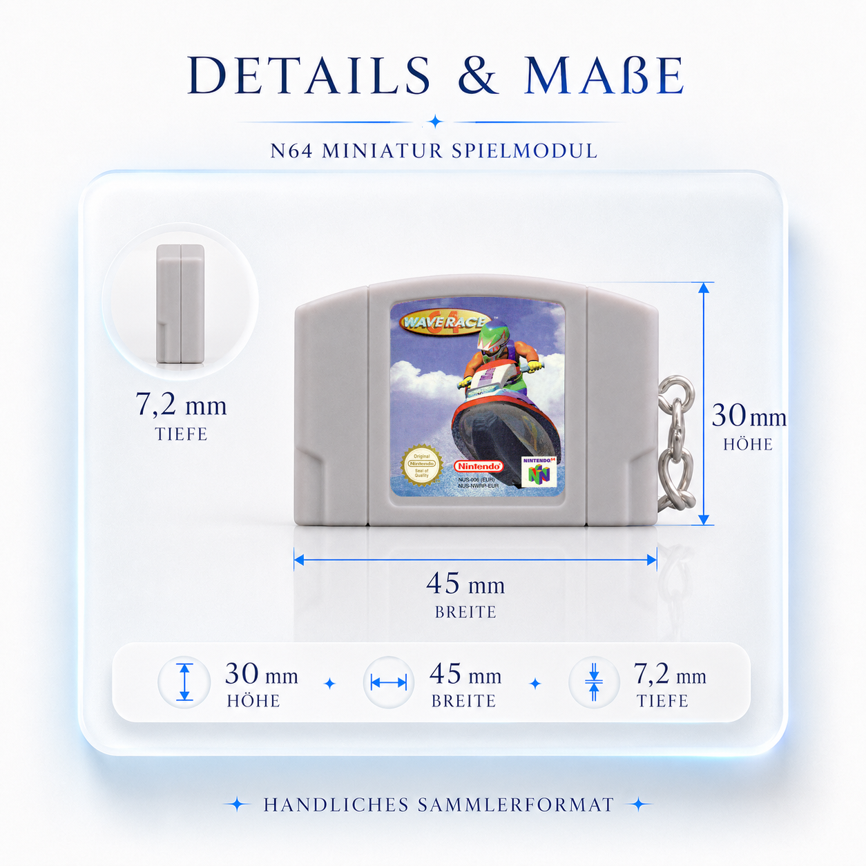 Wave Race 64 - N64 Miniatur Spielmodul Schlüsselanhänger