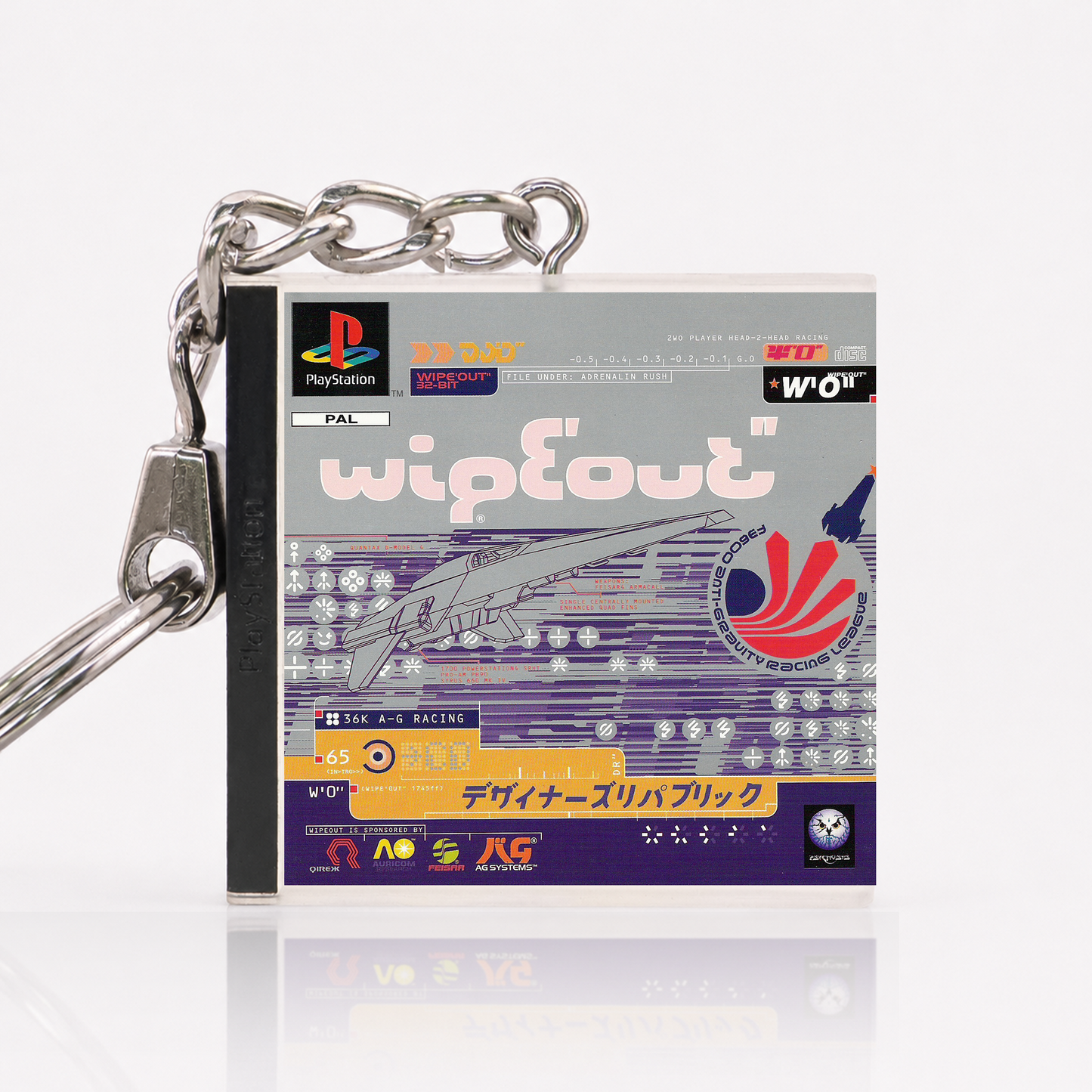 Wipeout - PS1 Miniatur Spielhülle Schlüsselanhänger