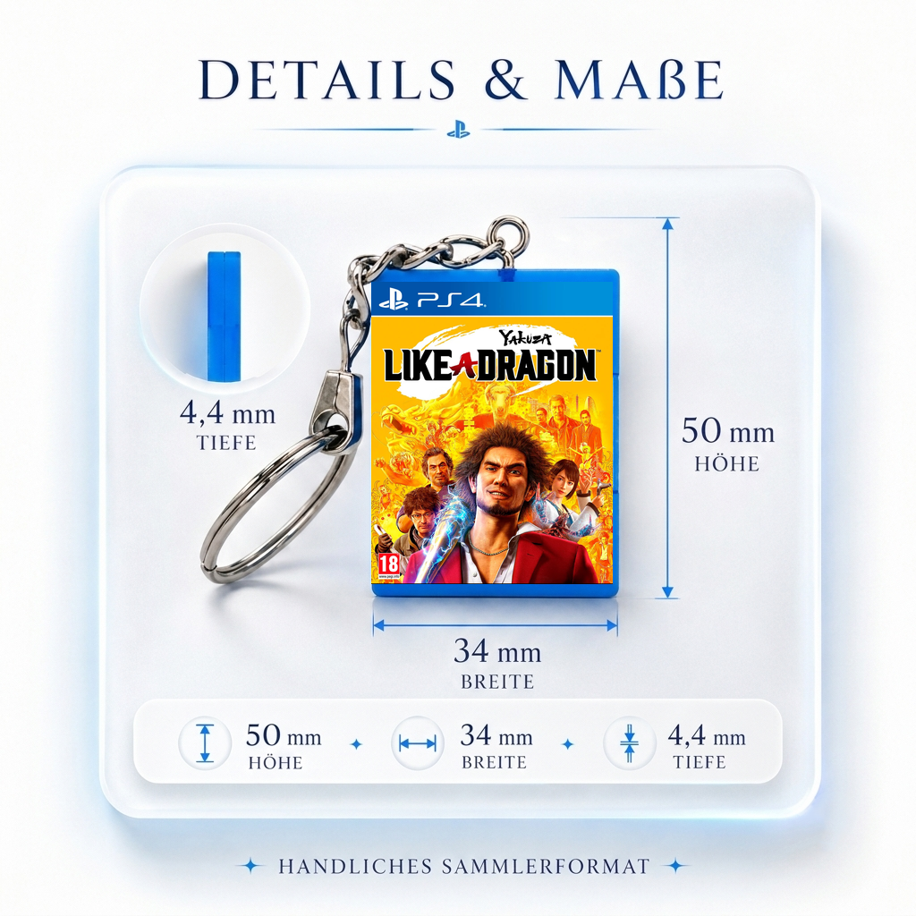 Yakuza: Like a Dragon - PS4 Miniatur Spielhülle Schlüsselanhänger