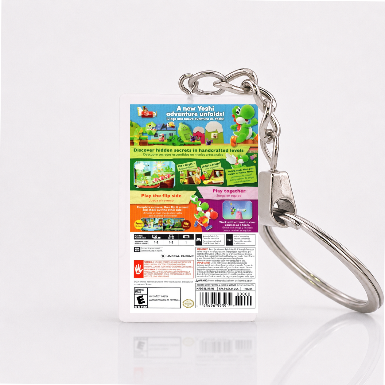 Yoshi's Crafted World - Switch Miniature Game Case Keychain