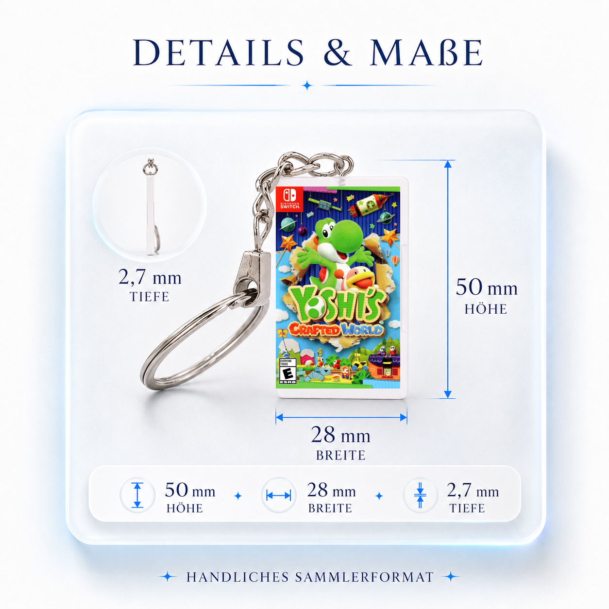 Yoshi's Crafted World - Switch Miniature Game Case Keychain