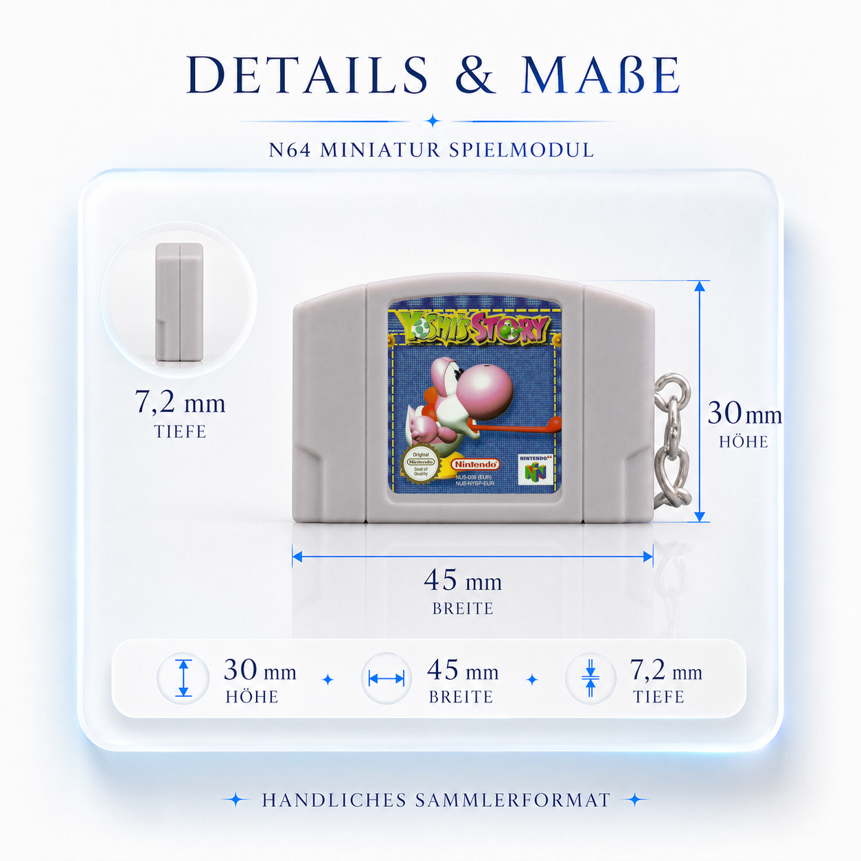Yoshi's Story - N64 Miniatur Spielmodul Schlüsselanhänger
